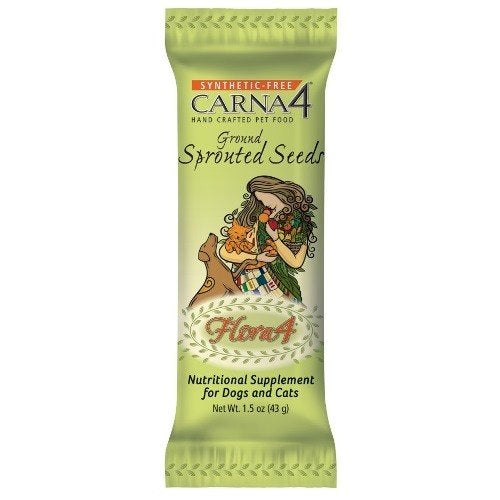 Carna4 Flora4 Ground Sprouted Seeds Nutritional Supplement For Dogs And Cats, 1.5 oz
