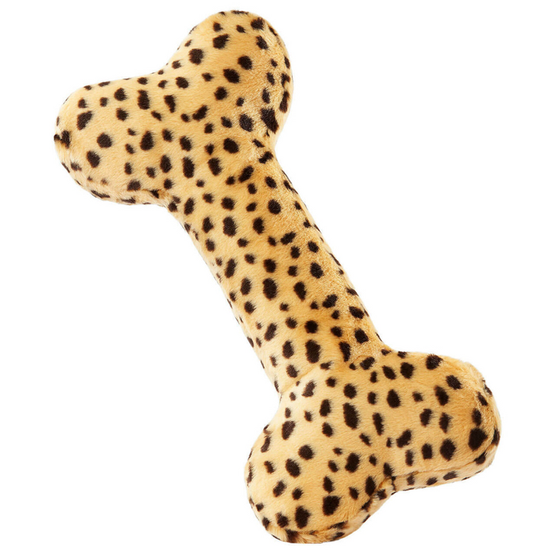 Fluff & Tuff Cheetah Bone X-Large Plush Dog Toy