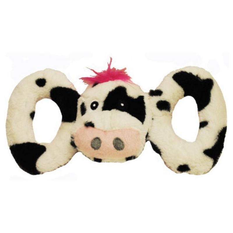 Jolly Pets Jolly Tug-a-Mal Cow Tug/Squeak Toy, Large