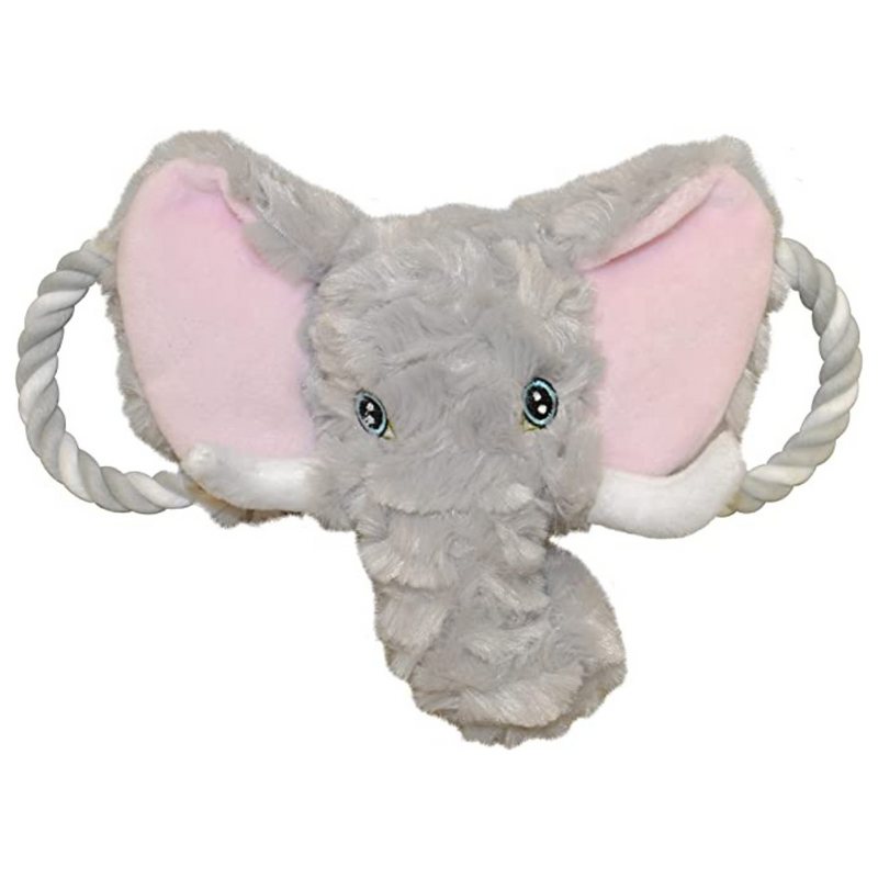 Jolly Pets Tug-a-Mal Elephant Squeaky Toy for Pets, Large