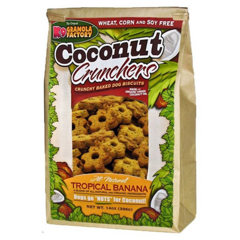 K9 Granola Factory Coconut Crunchers For Dogs All Natural Tropical Banana, 14oz