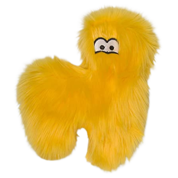 West Paw Rowdies Durable Plush Dog Toy with HardyTex, Yellow