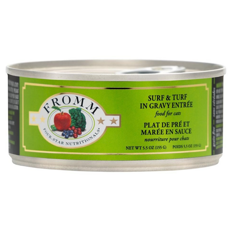 Fromm 4 Star Canned Surf & Turf in Gravy Cat Food, 5.5 Oz