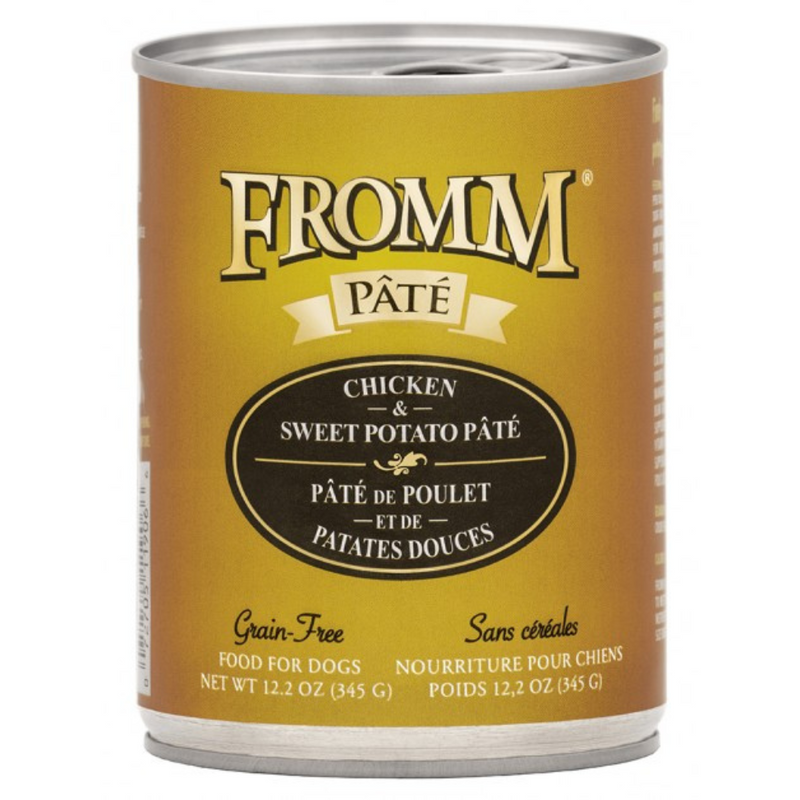 Fromm Gold Chicken & Sweet Potato Pate Canned Dog Food, 12.2oz