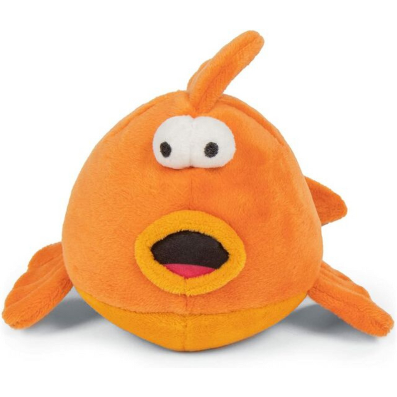 goDog Action Plush Goldfish Animated Squeaker Dog Toy Battery-