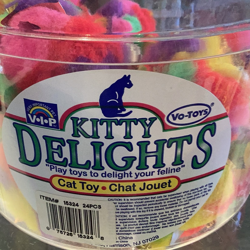 Rainbow Cat Ball With String Kitty Delights Cat Toy
